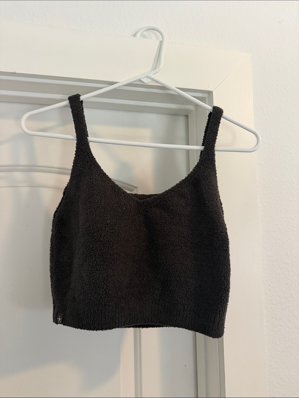 Charcoal Barefoot Dream Fuzzy Cropped Tank Top - Women